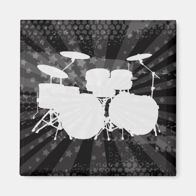 Aimant Grunge Drums Black Burns (Devant)