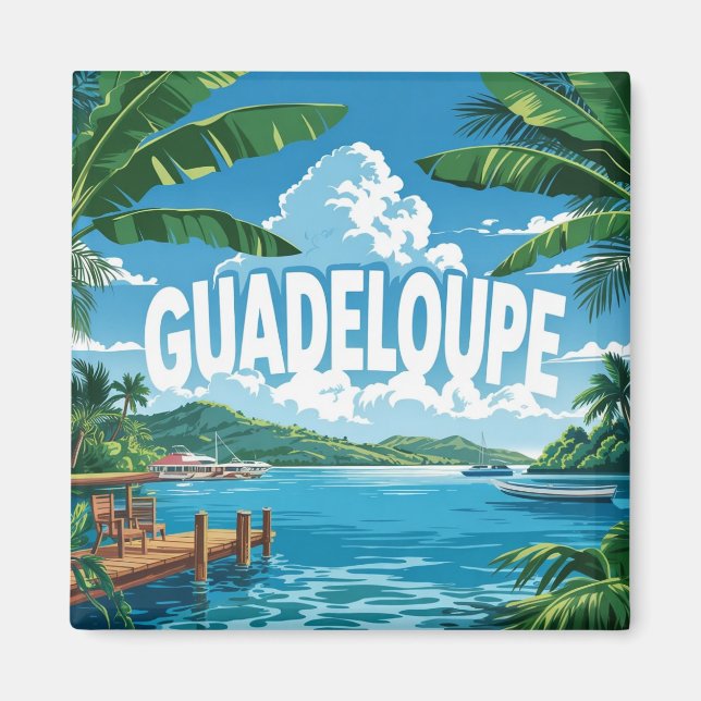 Aimant Guadeloupe: Évasion Tropicale, Plage Paradisiaque  (Devant)