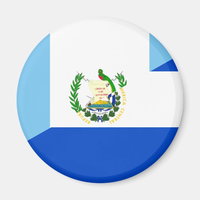 Aimant guatemala el salvador demi-drapeau symbole du pays (Devant)