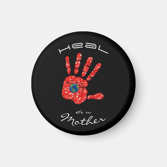Aimant Guérir avec notre mère Terre MMIW Noir (Devant)
