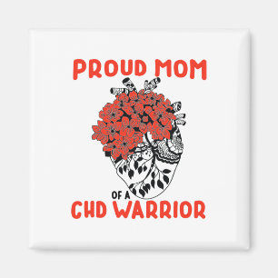 Aimant Guerrier Chd Maman fière Jolie Fleur Rouge Cœur De
