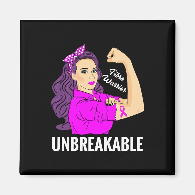 Aimant Guerrier indestructible Fibromyalgie Tee de sensib (Devant)