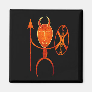 Aimant Guerrier tribal africain abstrait