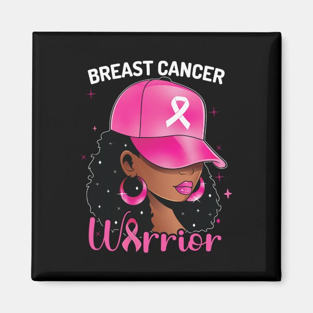 Aimant Guerrière du cancer Femme noire Sensibilisation au (Devant)