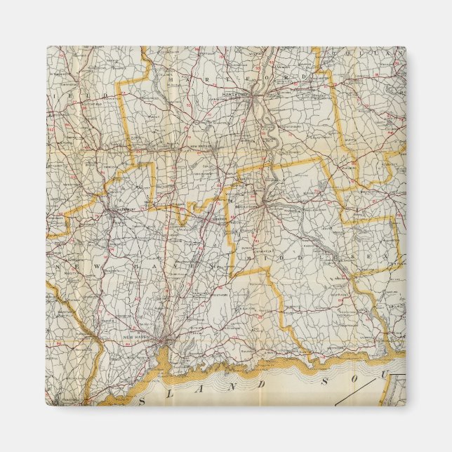 Aimant Guide de Mendenhall, Road Map Connecticut (Devant)