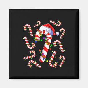 Aimant Guirlande de Noël rouge et blanc à motif de canne 
