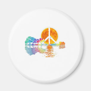 Aimant Guitar Lake Shadow Peace Love Guitar Hippie