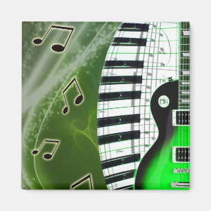 Aimant Guitare électrique verte avec le clavier