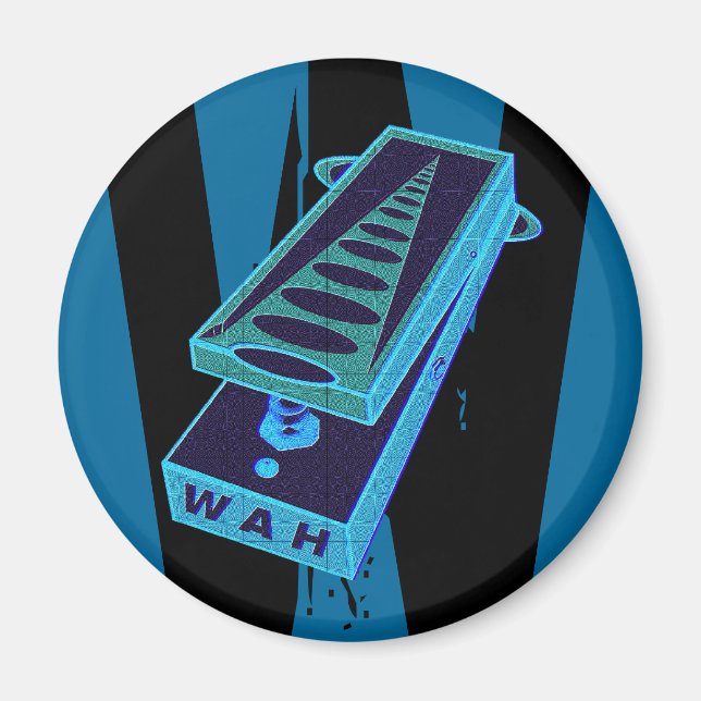Aimant Guitare électrique Wah Wah Pedal Blue (Devant)
