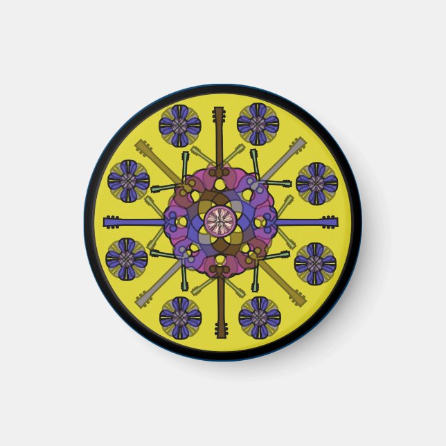 Aimant Guitare Mandala (Devant)