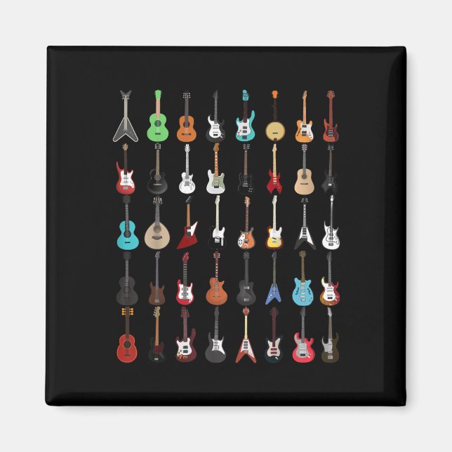 Aimant Guitare Musical Instrument Rock and Roll (Devant)