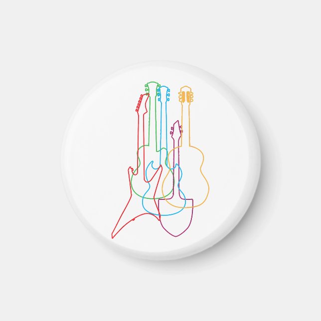 Aimant Guitares de couleur Electric Acoustic classique ca (Devant)