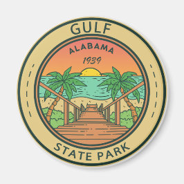 Aimant Gulf State Park Alabama Circle Badge