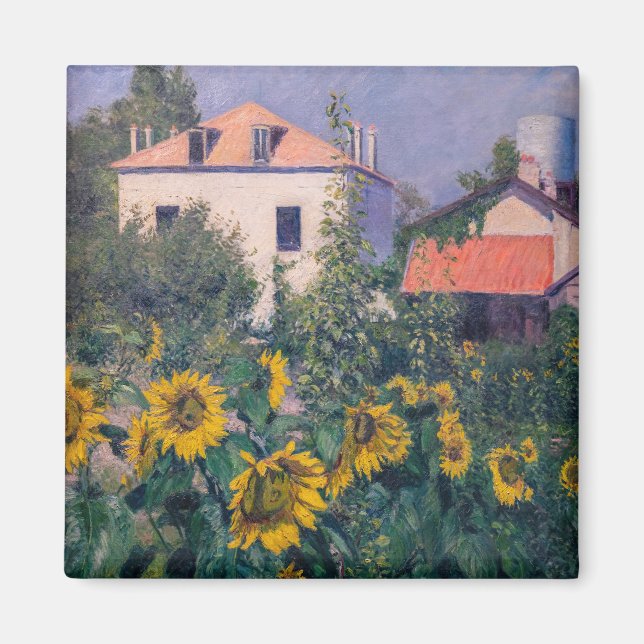 Aimant Gustave Caillebotte - Fleurs de soleil, Jardin (Devant)