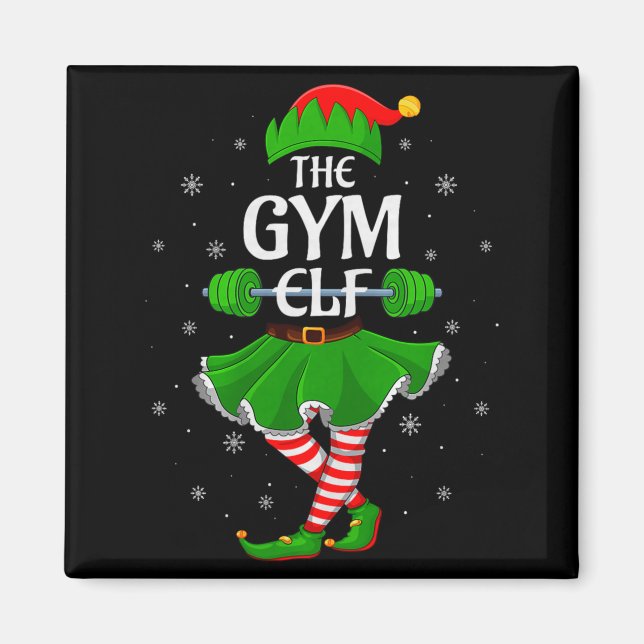 Aimant Gym Elf Christmas Family Workout Girls Women Elf S (Devant)