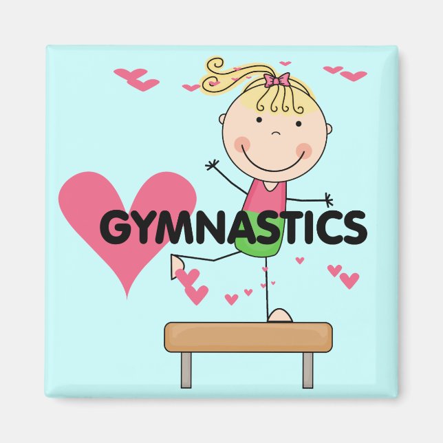 Aimant GYMNASTICS - T-shirts Blond Girl Balance (Devant)
