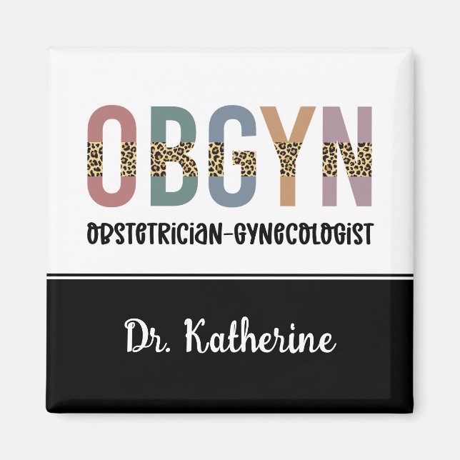 Aimant Gynécologue obstétricien OBGYN personnalisé (Devant)
