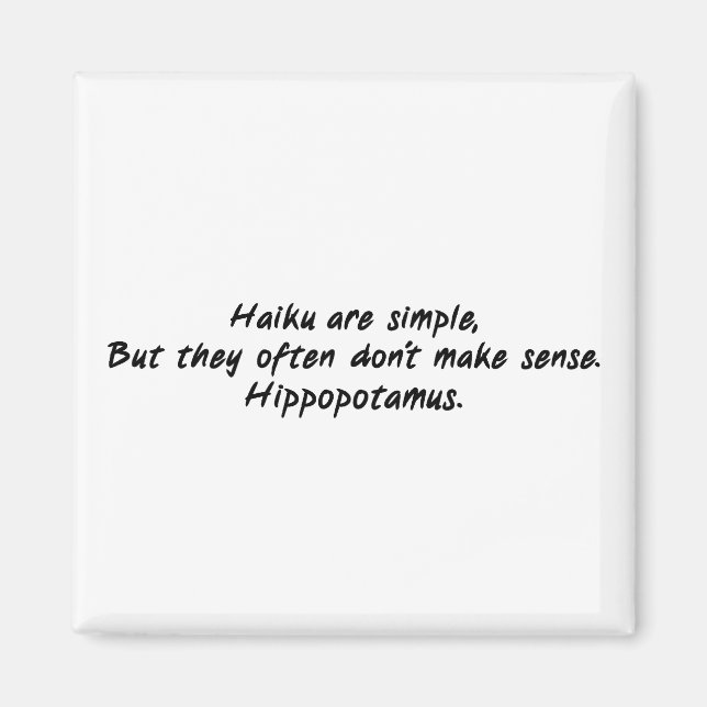 Aimant Haiku est simple (Devant)