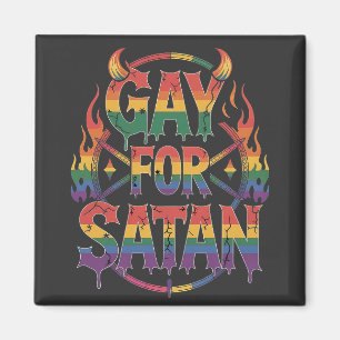 Aimant Hail Gay Satan Rainbow Baphomet Devil Goat LGBTQ