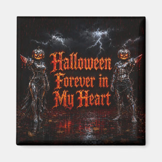Aimant Halloween à jamais dans mon cœur Gothique Citrouil