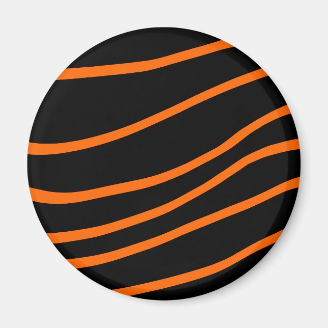 Aimant Halloween abstrakt schwarz und orange (Devant)