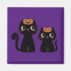 Aimant Halloween/Automne/Automne/citrouille/chat