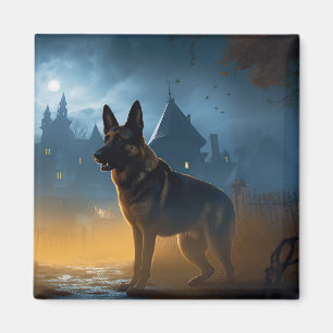 Aimant Halloween berger allemand effroi