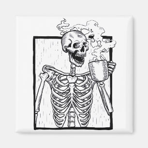 Aimant halloween café boire squelette
