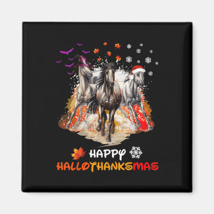 Aimant Halloween Cheval Et Joyeux Noël Joyeux Hallotha