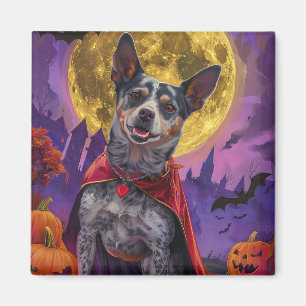 Aimant Halloween Chien de bétail australien Citrouille pe