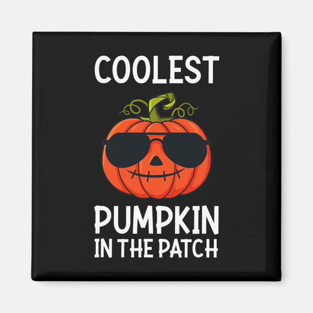 Aimant Halloween Citrouille Le Plus Coolest Dans Le Patch (Devant)