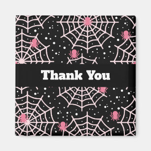 Aimant Halloween Cobwebs et araignées Motif Merci