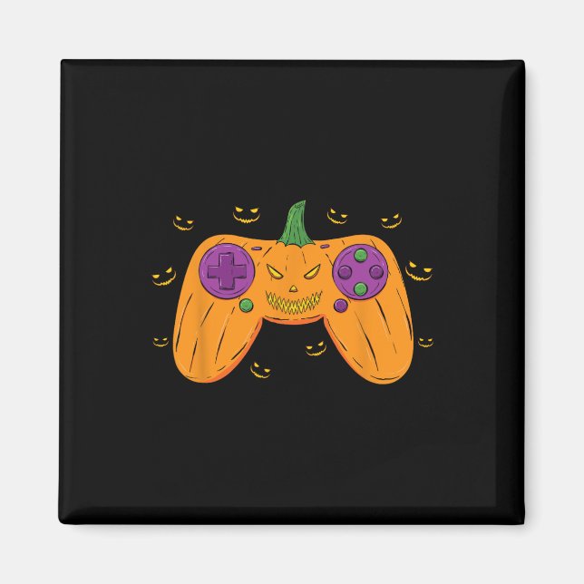 Aimant Halloween Costume Gamer Scanner Citrouille Mens Bo (Devant)