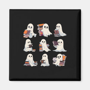 Aimant Halloween Cute Ghost Lire plus Livres Éffrayant Bo