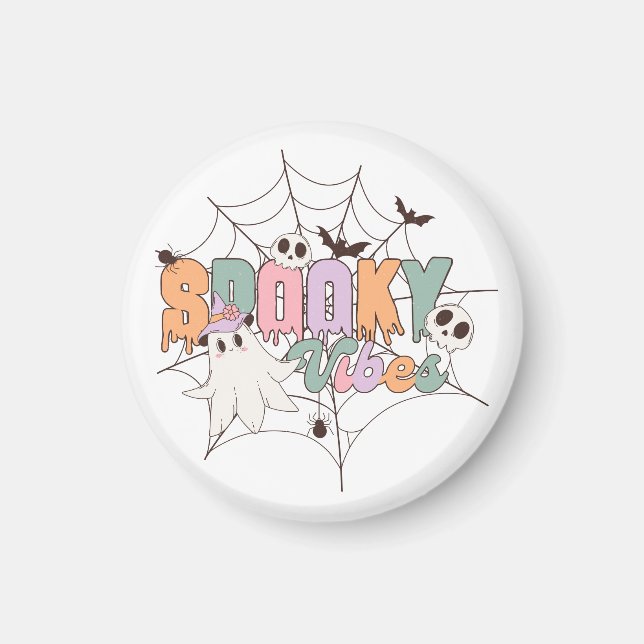 Aimant Halloween éffrayant Vibes (Devant)