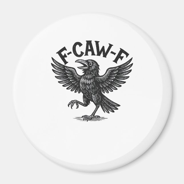 Aimant Halloween F-Caw-F Bird Crow Women Men Minimal Clea (Devant)