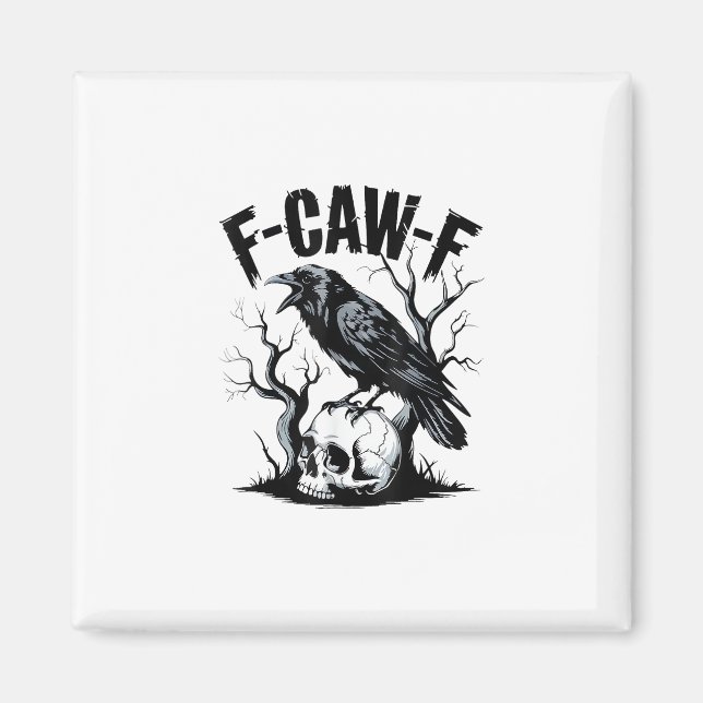 Aimant Halloween F-Caw-F Bird Crow Women Men Retro Classi (Devant)