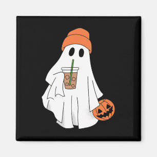 Aimant Halloween Fantôme Boire Café Fantôme Ice Café M