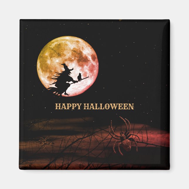 Aimant Halloween fête Black Night Pleine lune effrayant (Devant)