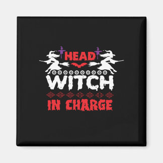 Aimant Halloween Head Witch En Charge Anniversaire