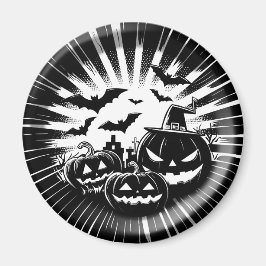 Aimant Halloween in black and white