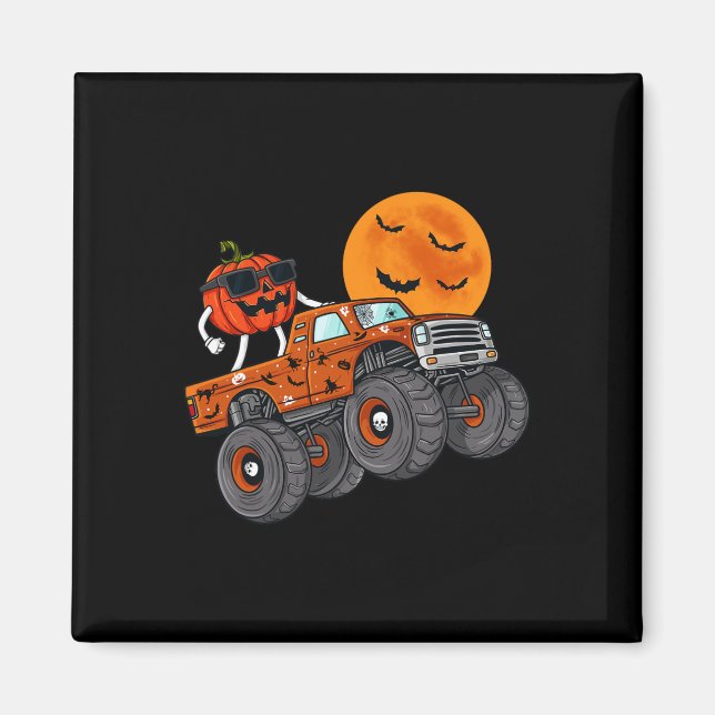 Aimant Halloween Jack-o'-lantern Monster Truck Toddler Bo (Devant)