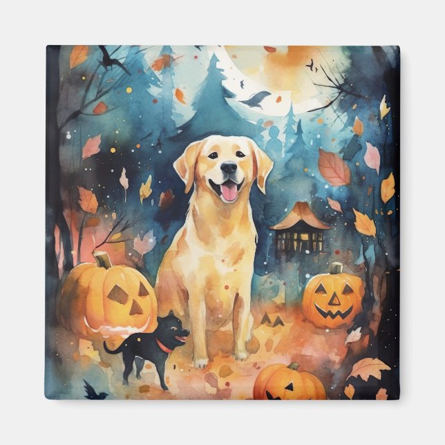 Aimant Halloween Lappund Finlandais Avec Peur Citrouille (Devant)
