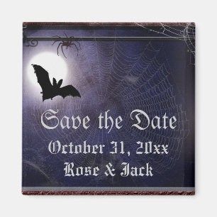 Aimant Halloween/modèle gothique de batte de pleine lune