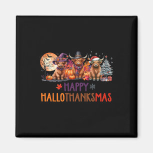 Aimant Halloween Noël de la vache Highland Thanksgiving H