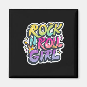 Aimant Halloween Rock N Roll Girl Retro Costume Graffiti