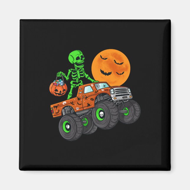 Aimant Halloween Skeleton équitation Monster Truck Toddle (Devant)