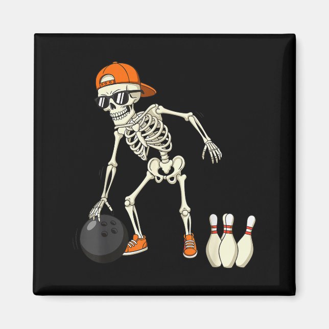 Aimant Halloween Skeleton Funny Bowling Lovers For Teens  (Devant)