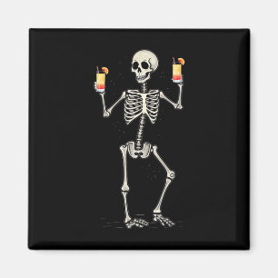 Aimant Halloween Squelette Boire Tequila Sunrise Tail
