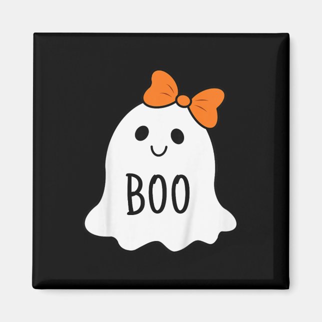 Aimant Halloween Toddler Fantôme De Boo Avec Une Bow Girl (Devant)